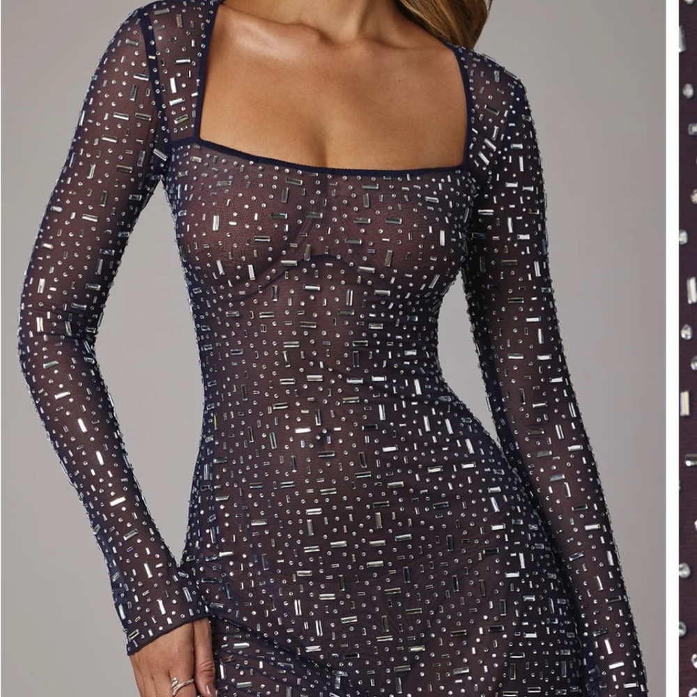 Oh Polly Navy Sequin Dress